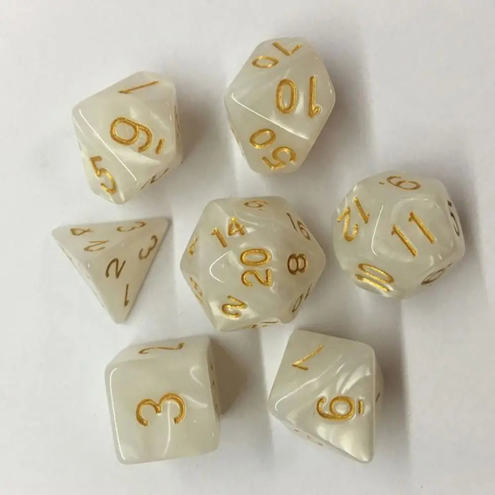 7Pcs/set Acrylic Double-Colors Digital Dice Set Table Game Opaque Polyhedral Dices for DND Dice Tabletop Role-Playing Game Dice