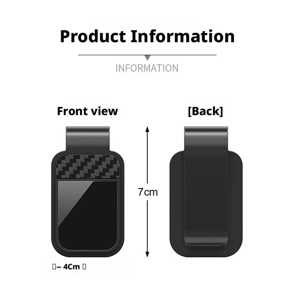 Car Sunglasses Holder Clip Carbon Fiber Pattern Eyeglass Clip Glasses Hanger For Sun Visor, Anti-Slip Car Accessories