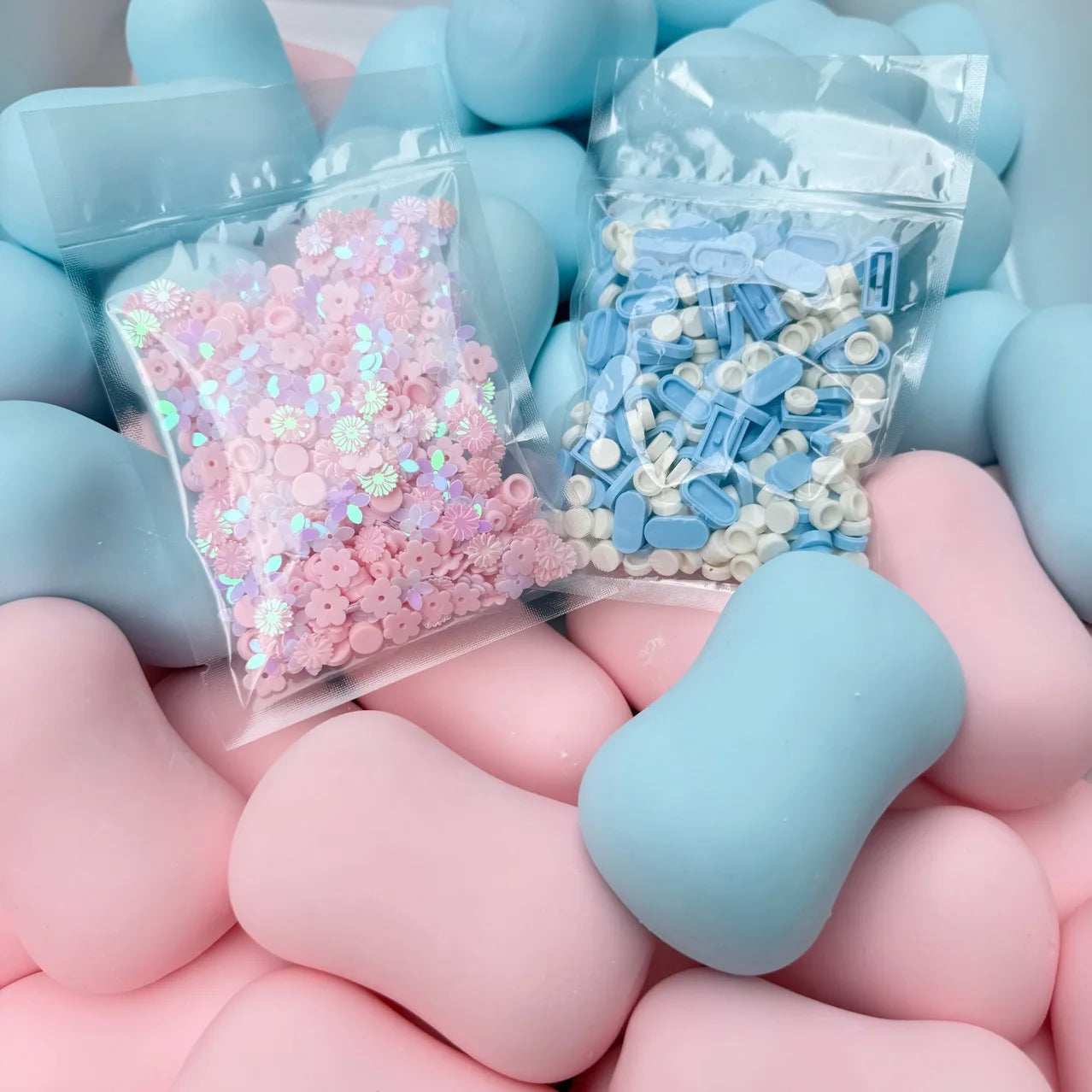 Pink Blue Soap Ball Squishy Soap Stress Ball Fidget Toy Crunchy Squeeze Ball Round Blocks Filled ASMR Anti Stress Toys