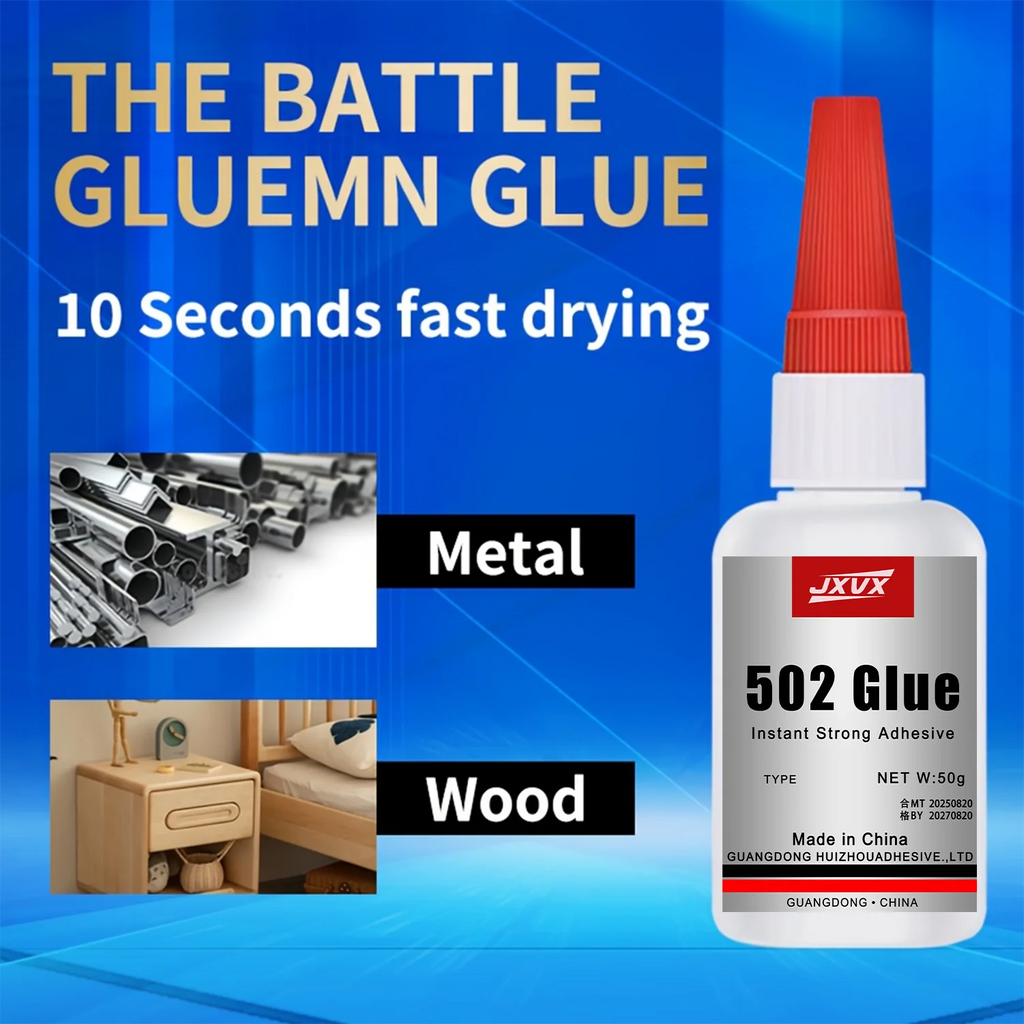 Jxvx 50g Large Capacity 502 Super Glue, Cyanoacrylate Adhesive, Instant Quick Drying Cyanoacrylate Adhesive, Leather, Rubber, Glass, Wood, Metal, Liquid Adhesive Tool, Super Strong Glue 502.