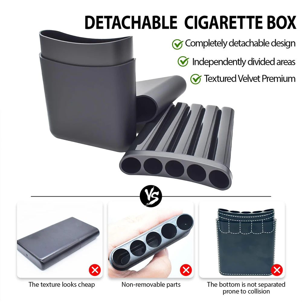 1pcs Solid Color Design 5-Hole Plastic Stash Box Pre-Roll Cone Holder, Odor-Proof & Waterproof Smoking Accessories Organizer