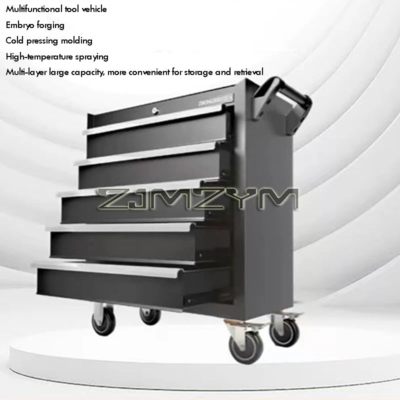 5-Layer Drawer Tool Cabinet  Large Storage Capacity Toolbox Cart Roolling Automotive Tool Cabinet for Workshop Tool Trolley