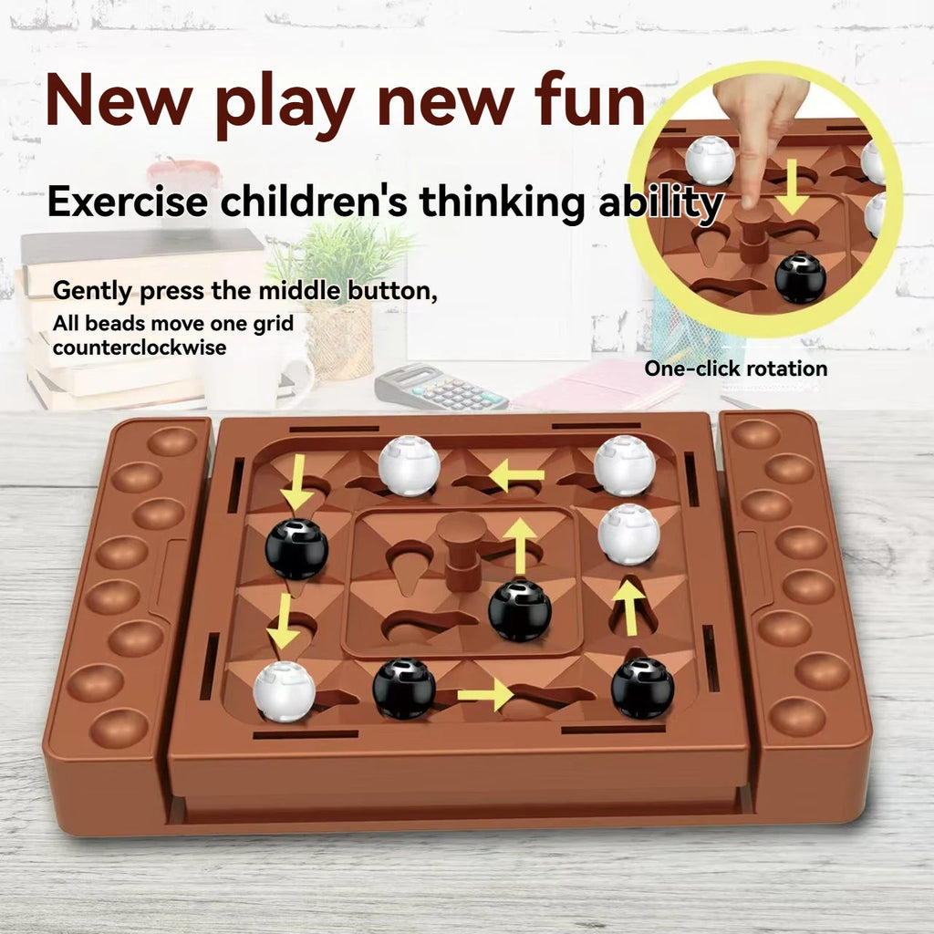Orbital Logic Chess,One-Click Rotating Track,2 Player Strategy Board Game,Boosts Logic Thinking,Family Interactive Toy Kids Gift