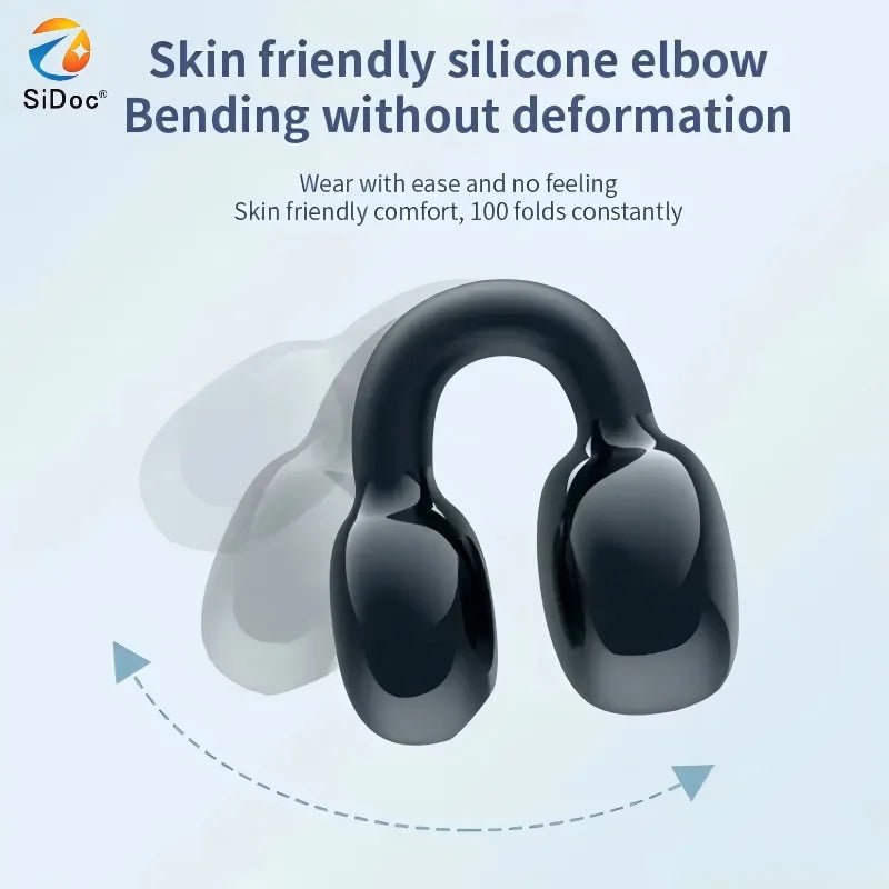New single ear stereo clip on Bluetooth earphones YX09 business model with bone conduction and long battery life