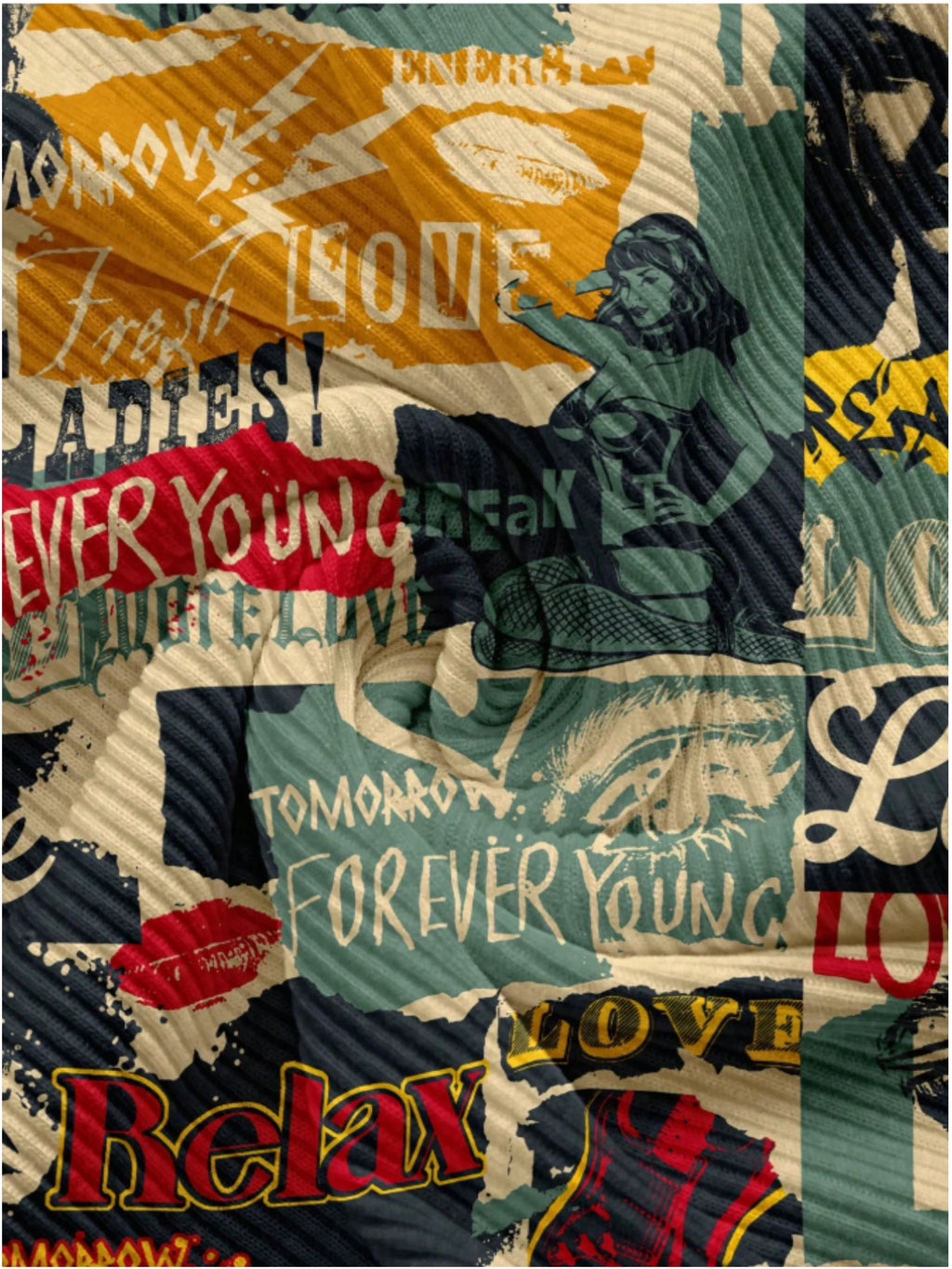Plus Size Women Vintage Newspaper Collage Graphic Print Notch V Neck Ribbed Sleeveless Crop Tank Top Side Ruched Slim Fit Y2K St
