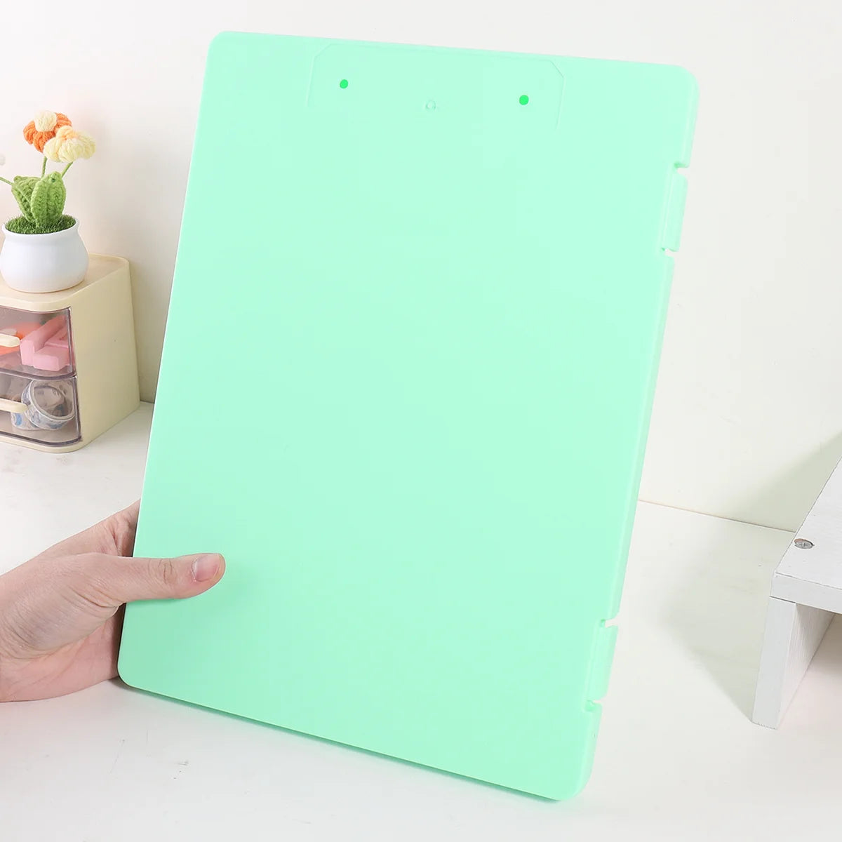 1 PC A4 File Box 2-in-1 Portable Document & Photo Storage Organizer Tool Without Clips Writing Board for Office Use