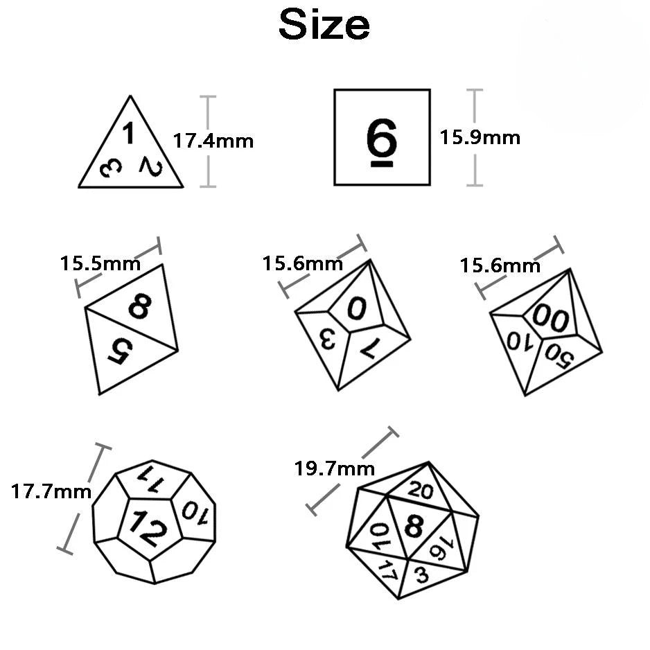 Dice Games TRPG DND Dice Set Most POP Multi Colours Amazing Retro Font Style And Pattern For Souvenirst Entertainment Board Game
