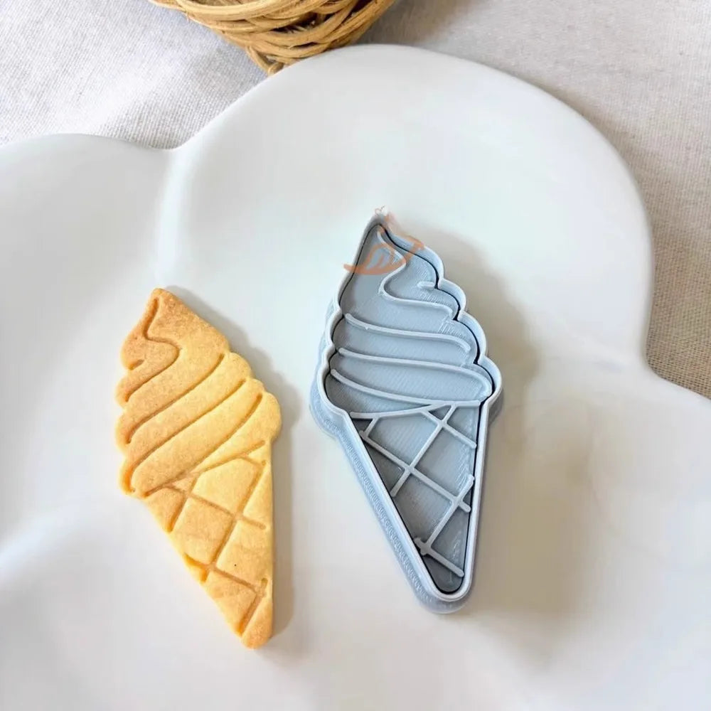 Ice Cream Cone Shape Cookie Mold Ice Cream Cone Chocolate Fondant Biscuit Mold Cake Dessert Gift Making Tools
