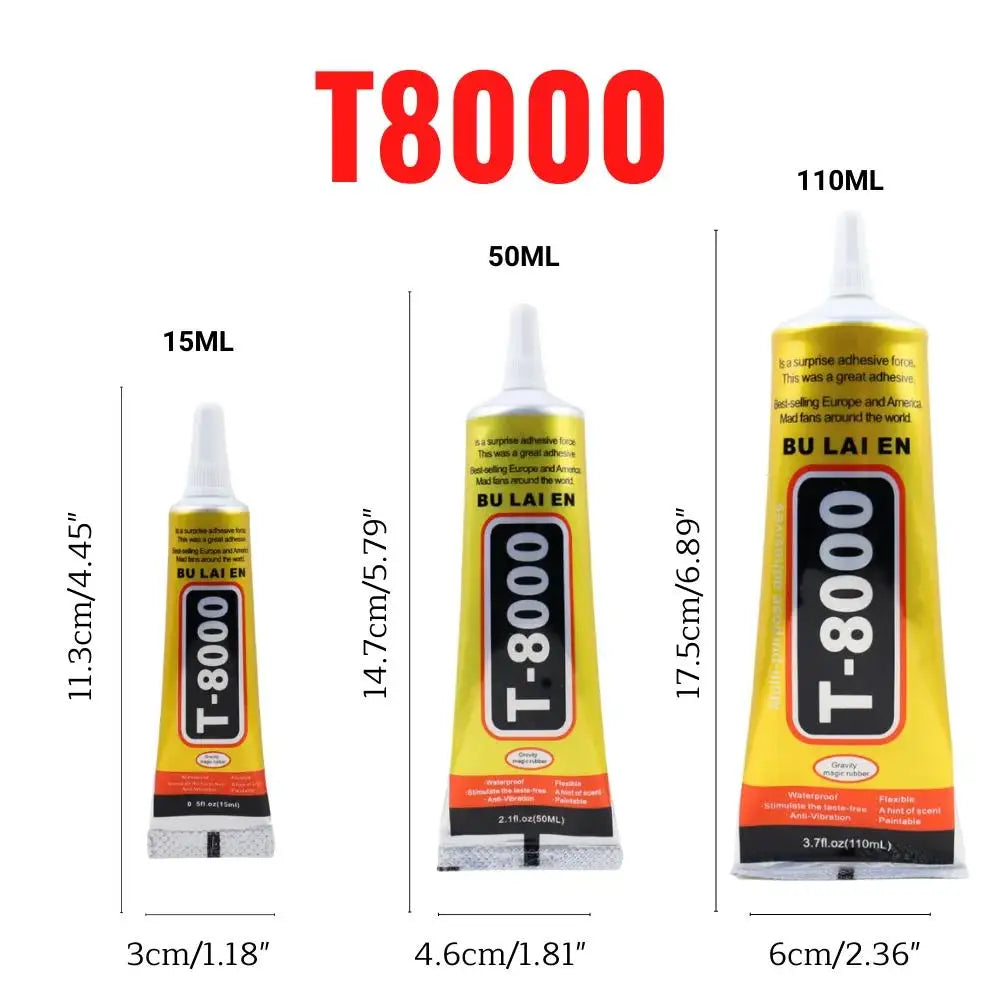 T8000 15/50/110 ML DYM Anti-Vibration Electronic Components Glue Clear Contact Phone Repair Adhesive with Precision Applicator