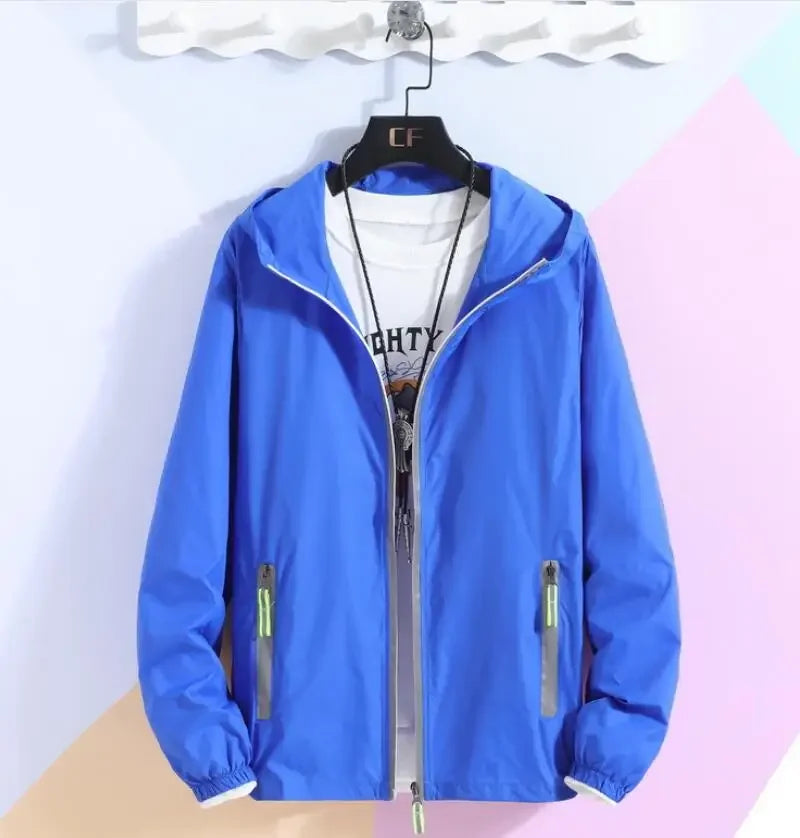 Men Women Teens Quick Dry Anti-UV Thin Ultra-Light Reflective Camping Hiking Fishing Running Jacket Skin Coat Windbreaker S-7XL