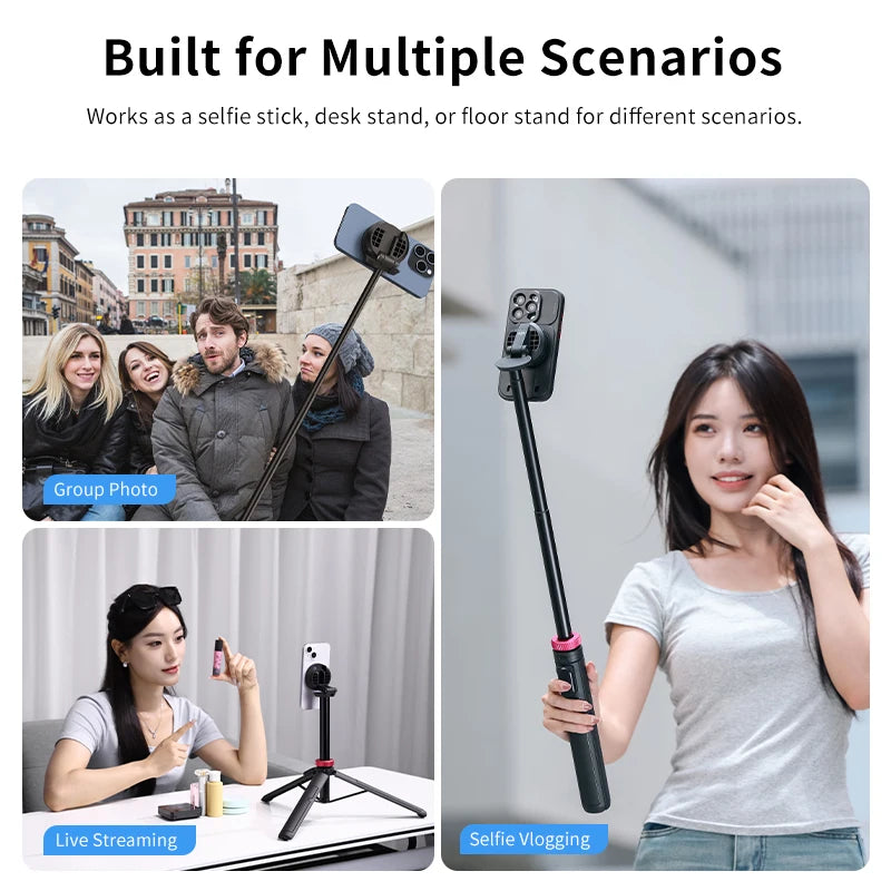 Ulanzi MT-84 Magnetic Tripod Portable Selfie for iPhone 15 14 13 Pro Max for Live Streaming Vlogging