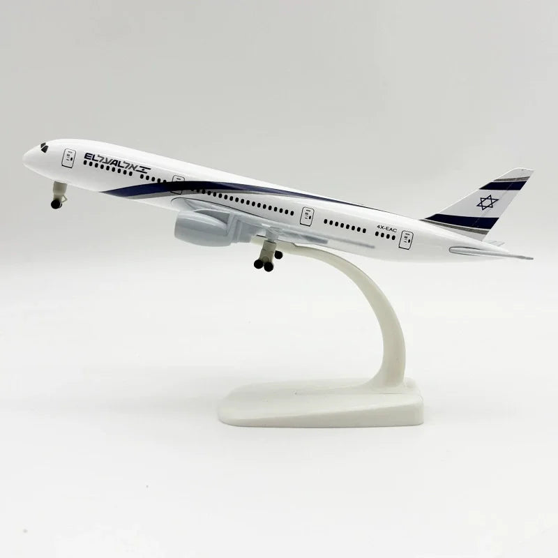 20CM Diecast Metal B-787 El Al Air Airlines Aircraft Israel Model Alloy Airplane With Landing Gear Stand Collection Display Gift