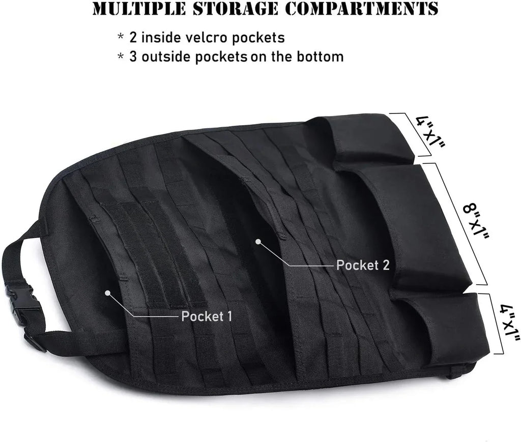 Universal Car Seat Back Organizer Tactical Molle Car Seat Organizer Storage Bag Self-driving Hunting Seat Cover Bag Accessories