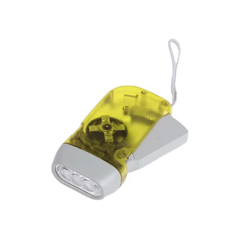 Portable Hand Pressing LED Night Flashlight Self-Powered Dynamo Crank Power Wind Up Manual Power Generation For Camping Riding
