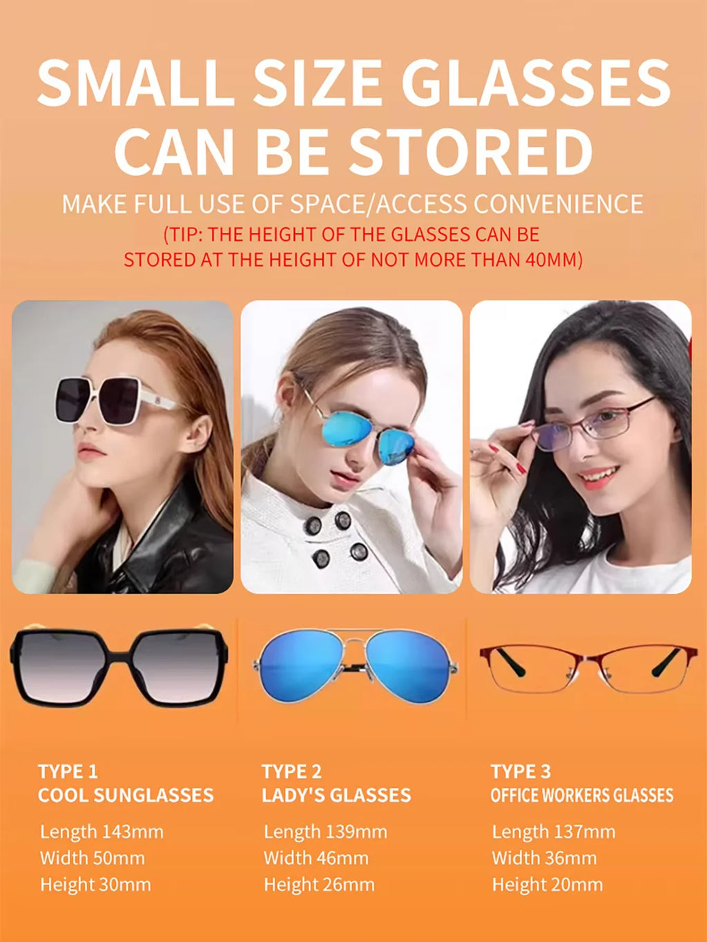Magnetic Sun Visor Storage Car Glasses Case Portable Sunglasses Clip Organizer Car Supplies