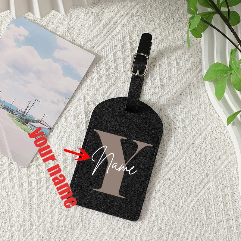 A-Z Initial Personalized Name Luggage Tag 26 Letters Custom Name Luggage Boarding Tags Travel Id Identification Luggage Tag Gift