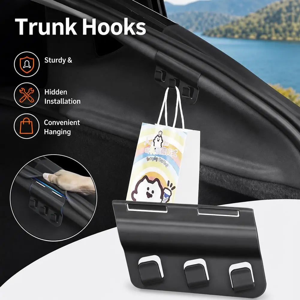 Trunk Hooks For Tesla Model Y/YL 6-Seater Rear Cargo Storage Hangers For Both Sides Car Accessories