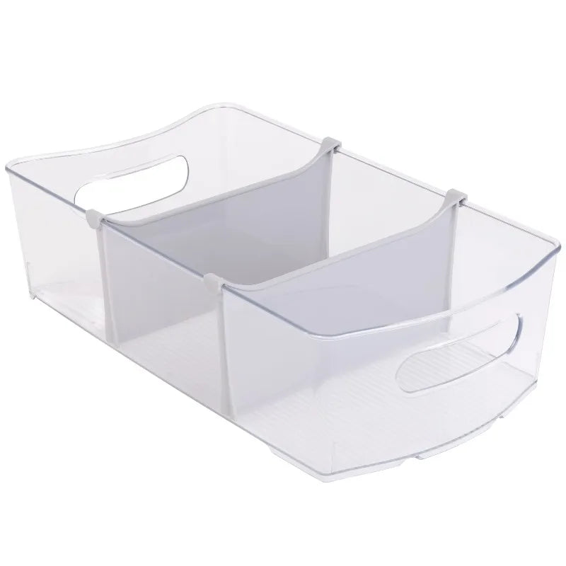 Clear Wide Closet and Laundry Organizer Bin with Dividers