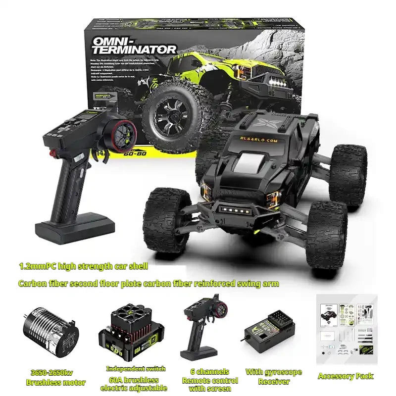 LLL 1:10 All-Round Terminator Remote Control Electric Brushless Four-Wheel Drive Off-Road Vehicle RC Model Car V2 Version