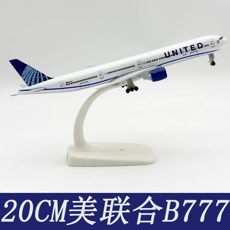 scale aircraft 20CM Toy planes B777 United Airlines Alloy Metal Airplane Model Plane w Landing Gears for kids Replica Collected