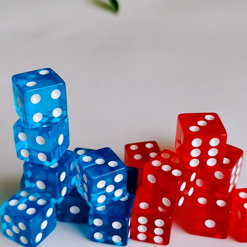 10Pcs Liquid Colored Square Dice 6 Sided D6 Dice Set 6 Faces 16mm Casino Game Dice With Square Edges Dice For Pub Board Game
