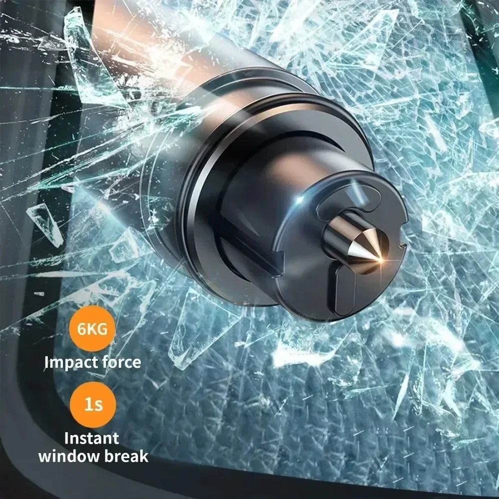 Aluminum Alloy Car Safety Rescue Hammer Automatic Seat Belt Cutter Window Breaker Emergency Rescue Tool