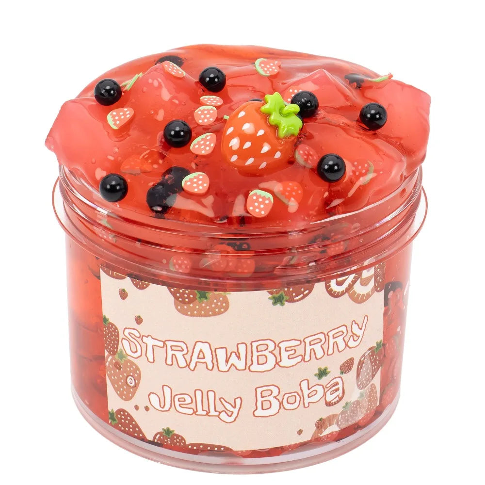 Soft 300ml/70ml Slime Kit Fruit Crunchy Non-Sticky Jelly Cube Slime Glitter Stress Relief Clear Slime Party Favor Gifts