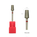 HYTOOS 5mm Large Tapered Barrel Cuticle Clean Nail Drill Bit, Titanium Russian Diamond Nail Bits Nail Cleaner Accessories Tool