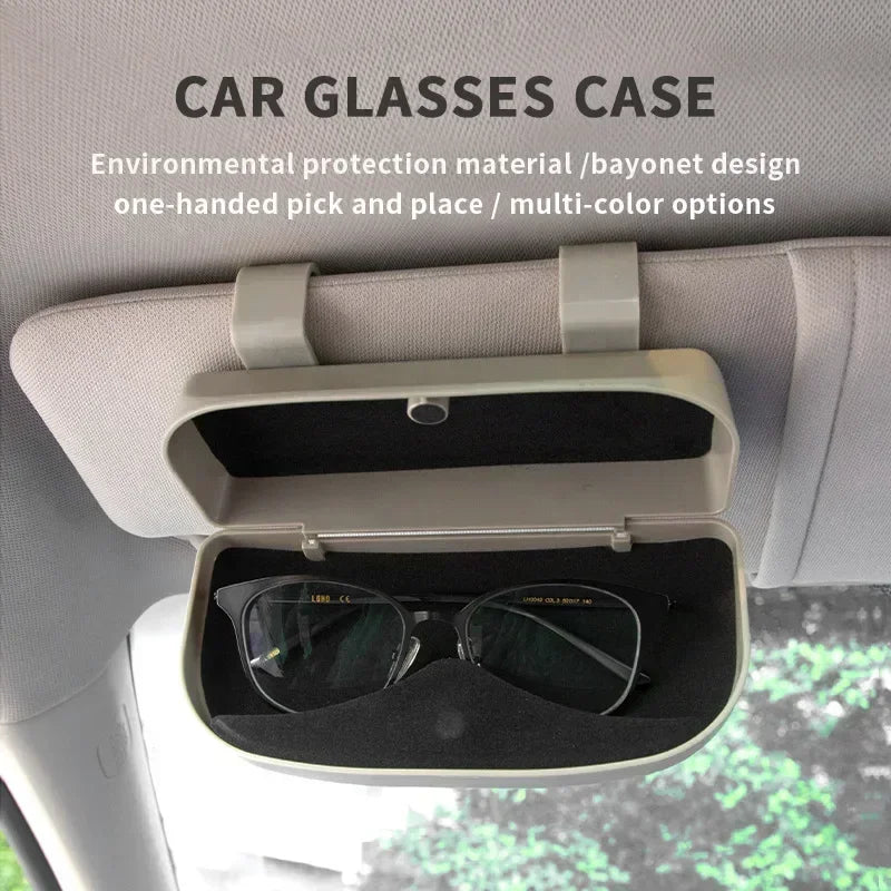 Car Glasses Box Portable Car Sunglasses Holder In The Car Driving Glasses Holder Eyeglass Case Sun Visor Car Lenses Holder