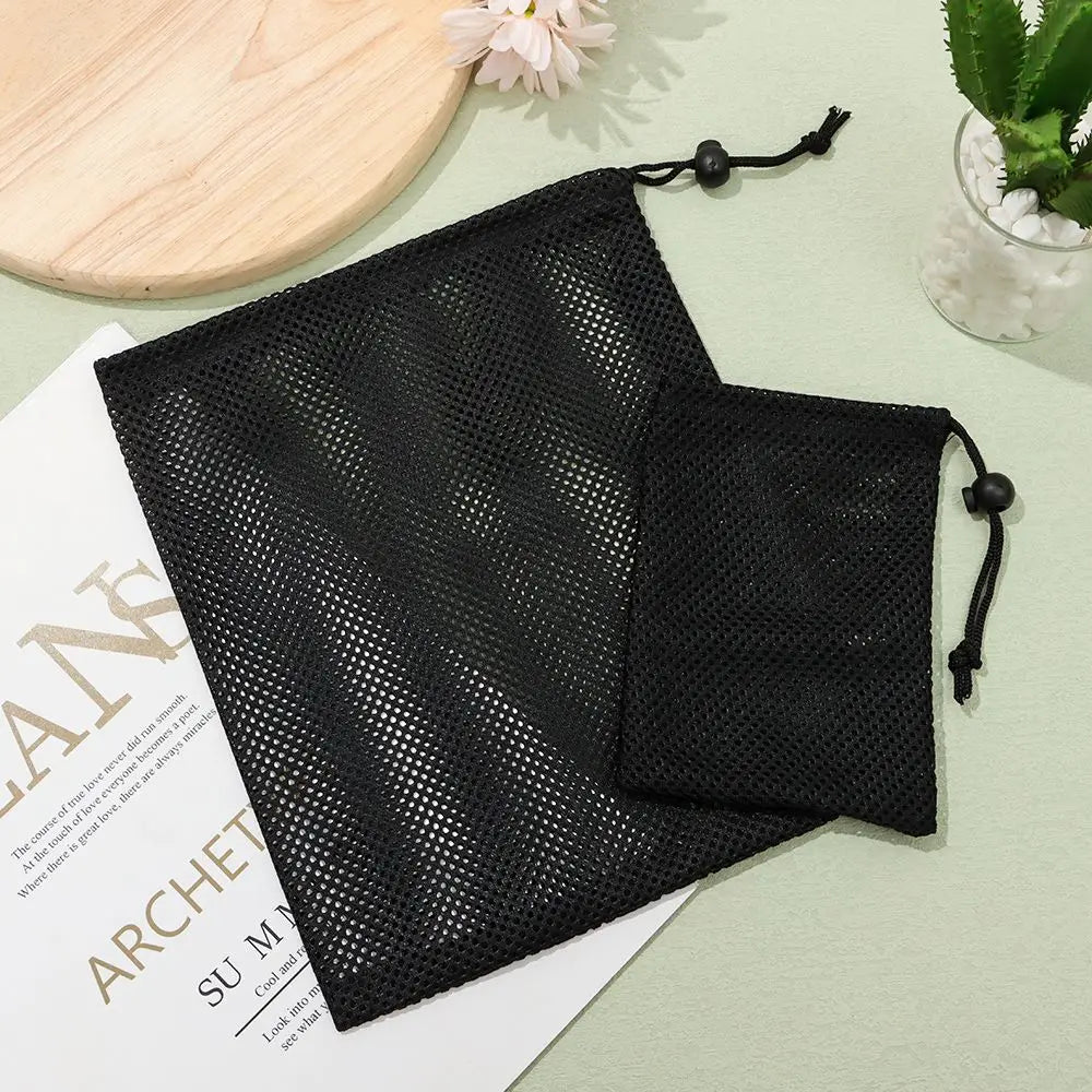 Multi Purpose Home Travel Outdoor Activity Pouch Laundry Bag Durable Nylon Mesh Drawstring Storage Pouch Bag