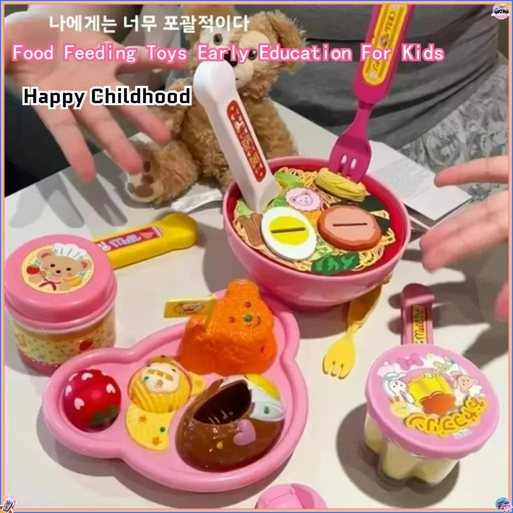Simulation Food Feeding Pudding Toy With Spoon Japanese Early Education Toy Play House Style Role Play Feature Food Feeding Toy