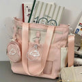 Kawaii Japanese School Crossbody Bag: Versatile Tote for Girls - Spacious Study Shoulder Bag for Tutoring & Class