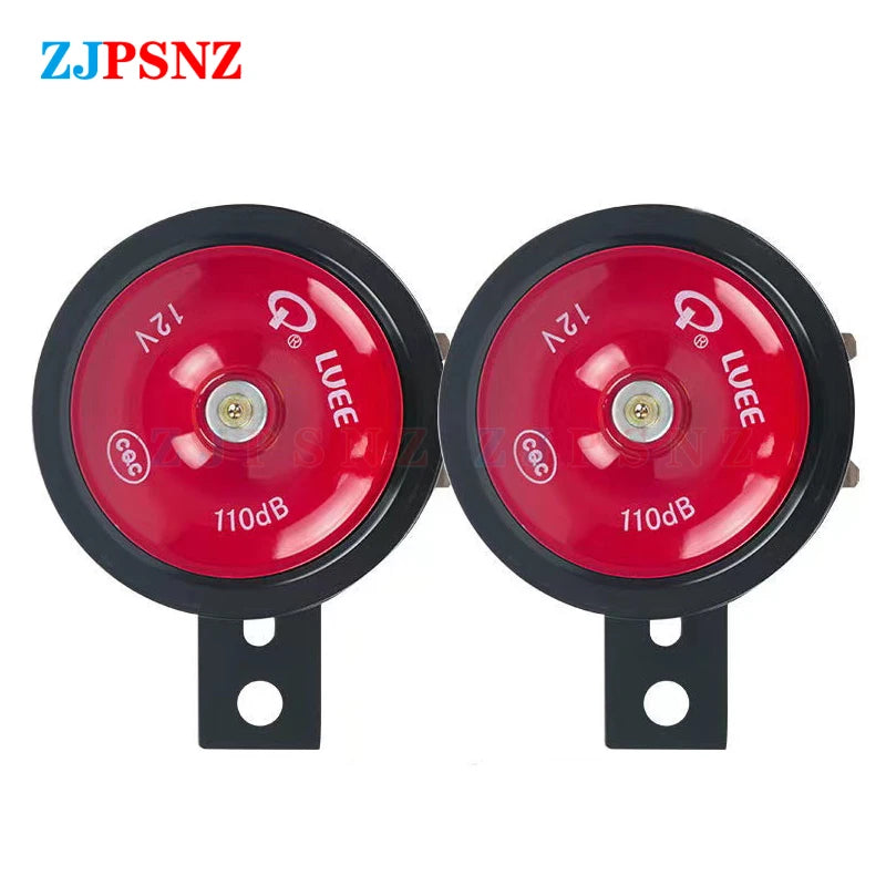 12V Motorcycle E-bkie Scooter Horn Super Loud Horn Waterproof Moped Dirt Bike Electric Vehicle Air Round Horn Motorbike 110db