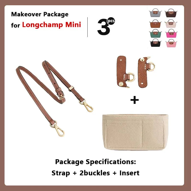 Leather Replacement Crossbody Bag Strap For Longchamp Mini Bag Shoulder Strap Without Punching Modification Bag Accessories