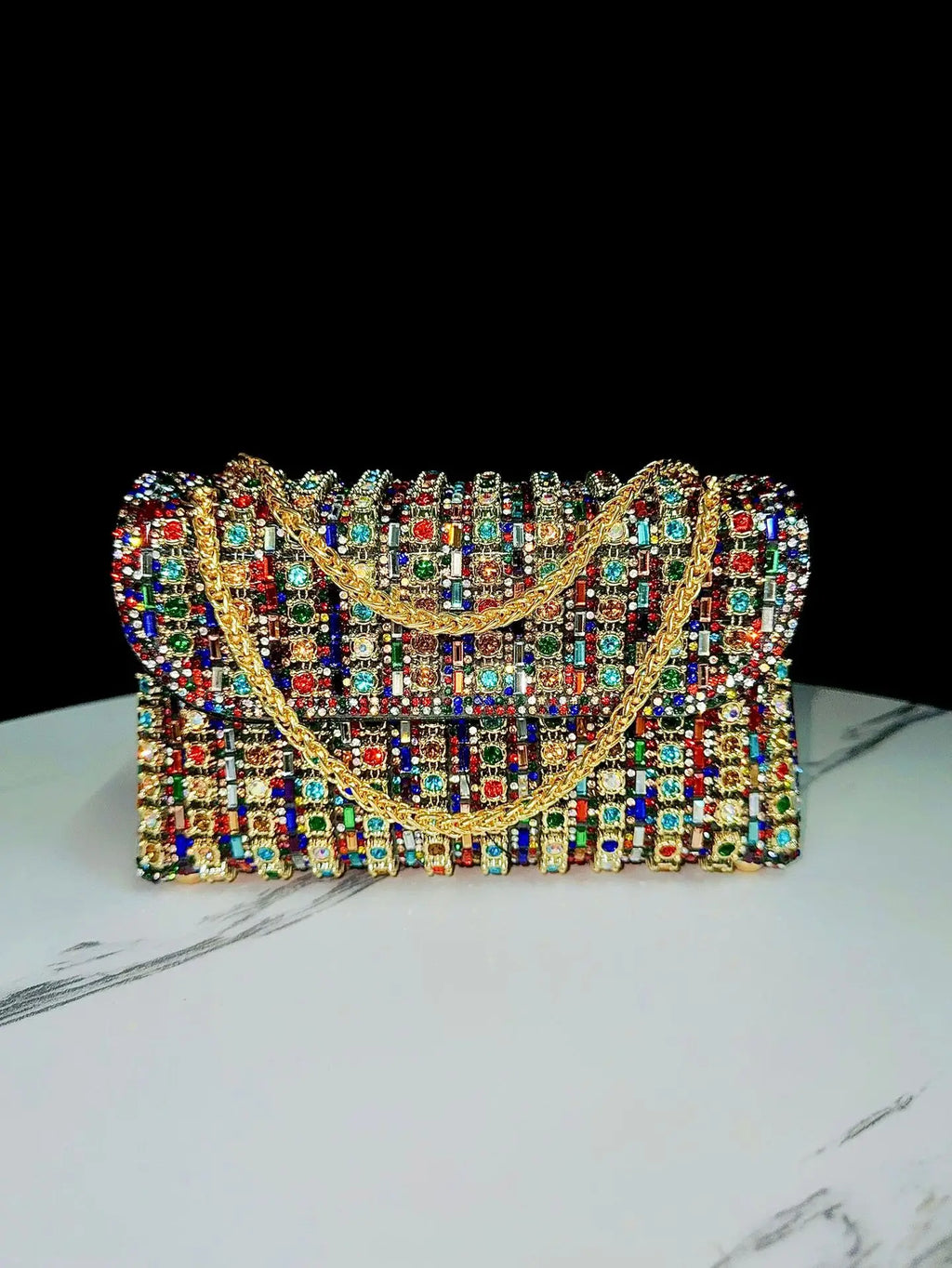 Evening Dress Rhinestone Clutch Bag with Diamond Chain, Cheongsam Bag, Crossbody Evening Bag, Women's Handbag, Cross-Border Evening Bag