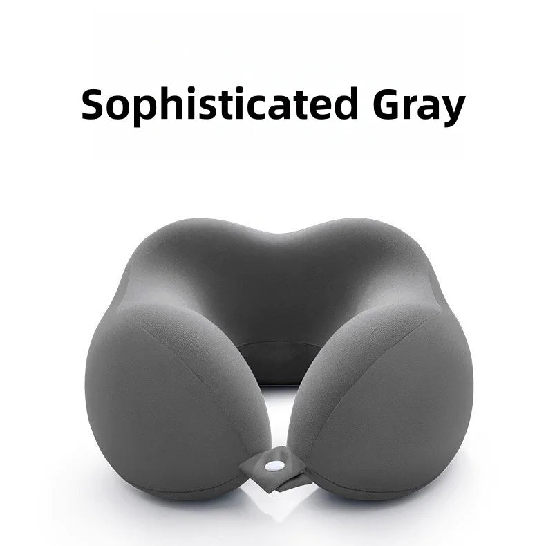 Memory Foam U Shaped Neck Pillow Ergonomic Cervical Support Soft Breathable Washable for Airplane Car Office Nap Travel Headrest