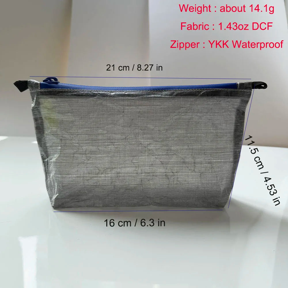 Ultralight DCF Pouch Water-repellent YKK Zipper Organizer Bag Self-Standing Passport Storage First Aid For Travel Camping Hiking