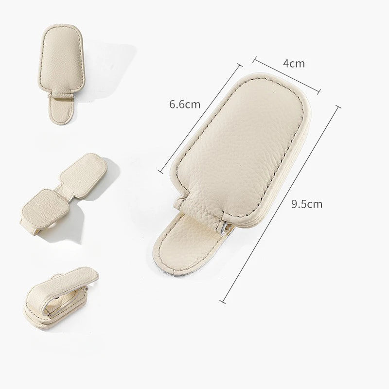 1Pcs Sunglasses Holder Is Suitable for Car Sunshades - Magnetic Leather Sunglasses Clip and Ticket Clip - Car Sunshade Accessori