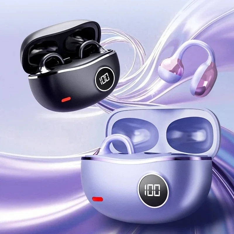 M91 Wireless Bluetooth Earphone HIFI Stereo Sound ENC Headphones Power Display Earbuds For Smartphone Ear Clip Headset