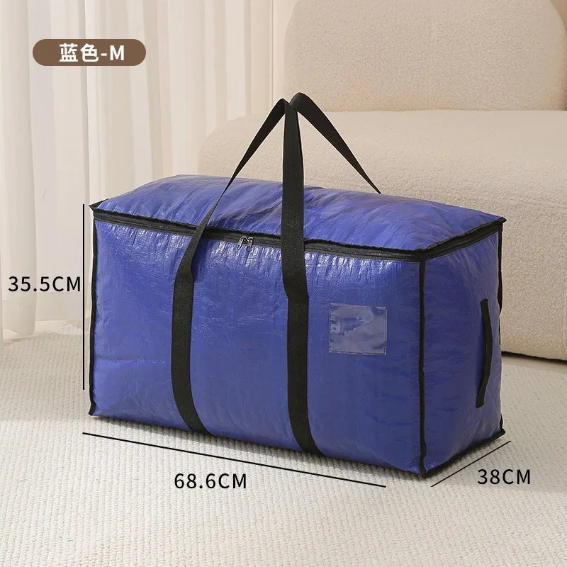 Clear Heavy Duty Moving Bags Extra Large Storage Totes With Zippers And Handles Translucent Clothes Blanket Closet Organizer