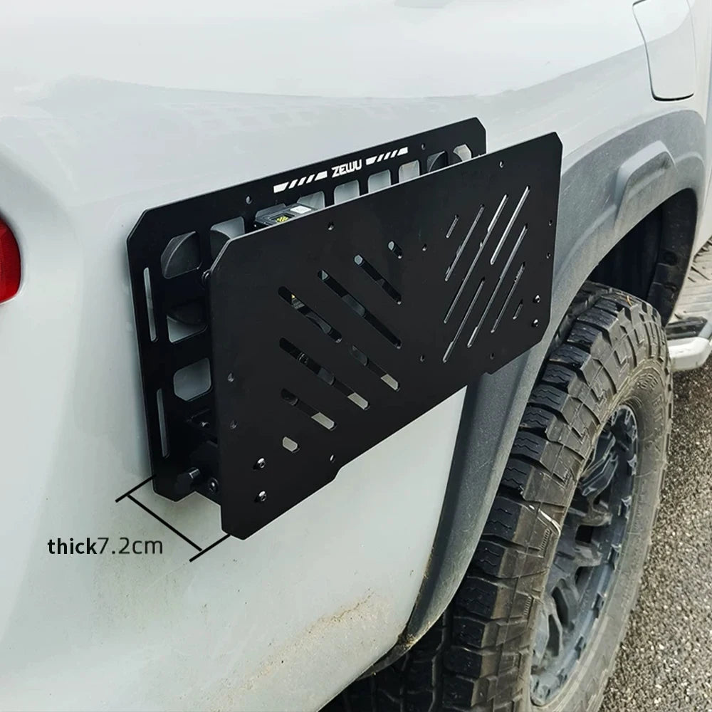 Heavy Duty Metal Foldable MOLLE Car Side Hanging Tray Off-Road SUV Camping Picnic Outdoor Travel Storage Serving Desk Gear Rack
