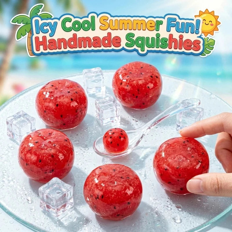 Squishy Handmade Watermelon Slush Toy Soft, Slow-Rebound Stress Relief Squeezy Toy Realistic Fruit Model Adult Gift