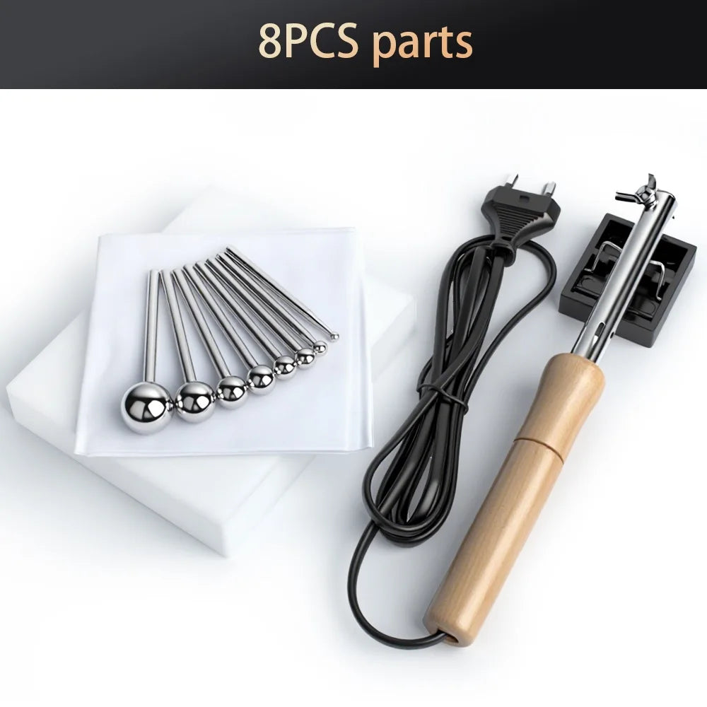 DIY Fabric Flower Ironing Machine Flower Making Tools Adjustable Temperature Ball Spatula Electric Ironing Machine Set (EU Plug)