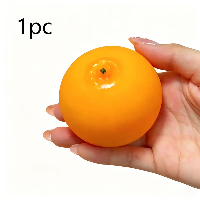 Orange Crunchy Moldable Stress Ball Crispy Squishy Squeeze Toy Round Blocks Filled Fidget Toy ASMR Sensory Stress Relief Toys