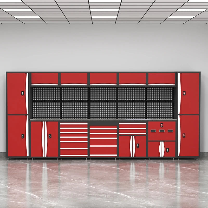 CYD Steel Garage Storage System Modular Tool Cabinet Heavy Duty Workshop Metal WorkBench Tool Bench Garage Workstation Cabinet