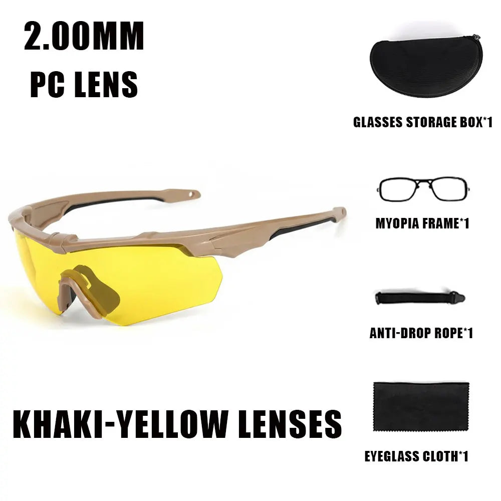 New Outdoor Military 2.0MM Tactical Goggles Windproof Dustproof CS Shooting UV400 Safe Protective Glasses Mountaineering Gafas