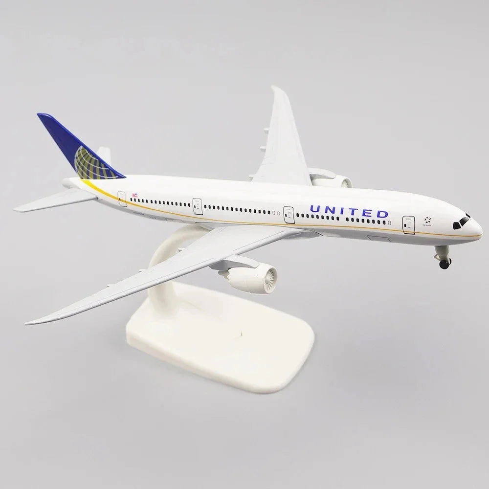 20cm Alloy Metal 787 B787 United Airlines Airplane Model Plane Diecast Aircraft w Landing Gears Plane Model Aircraft Collectible