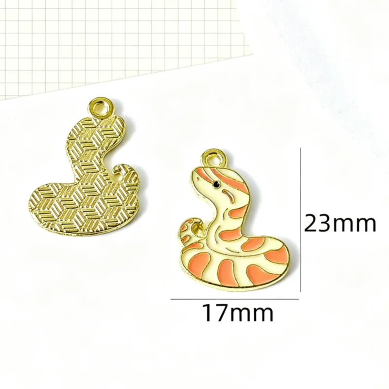 10pcs Drip Oil Alloy Small Animal Kitten, Puppy, Little Rabbit Pendant DIY Necklace Bracelet Earrings Phone Chain Pendant