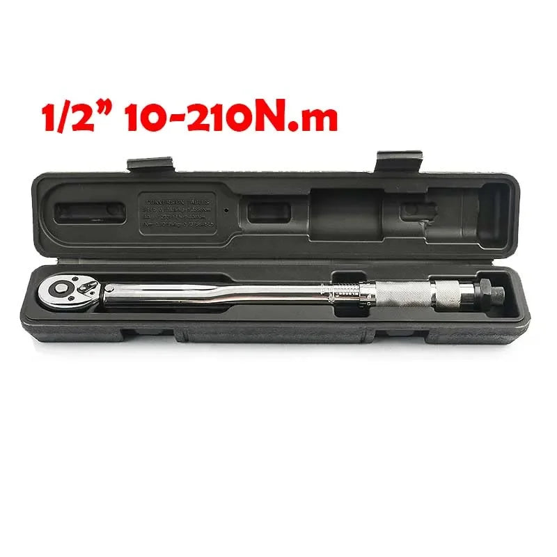 10-210/28-210N.m Torque Wrench 1/2” Precise Reversible Ratchet Torques Key Professional Bicycle Motorcycle Car Automotive Tool