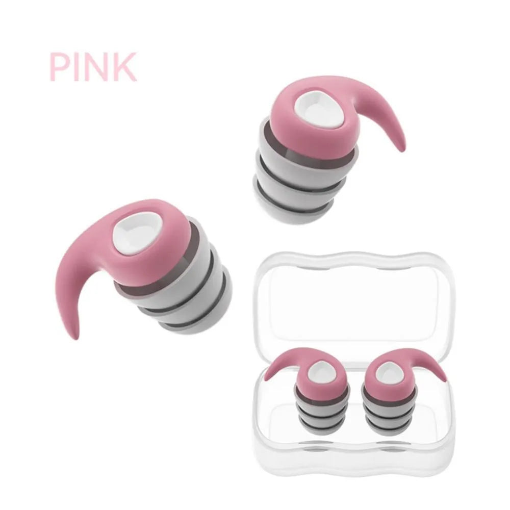 Three Layer Silicone Noise Reduction Earplugs Soft Comfortable Sound Insulation Sleeping Earplugs for Adults Children